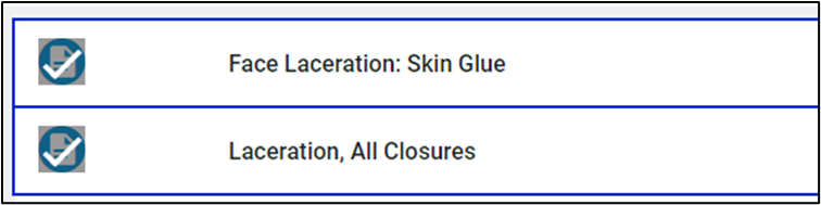 Screenshot of sample items with checkmarks to the left of their titles, indicating they are selected.