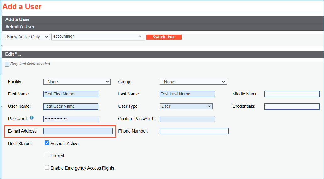 Add an email address for new users